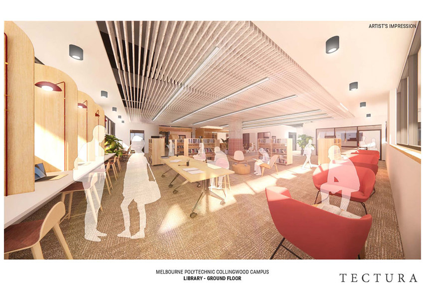 Artist impression of the future Collingwood Campus Library