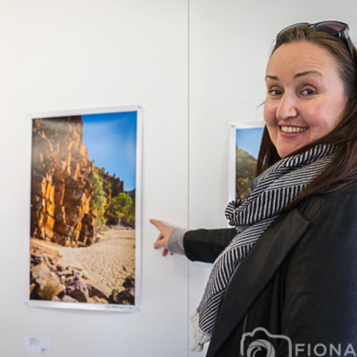 Fiona Lockhart standing with her photography