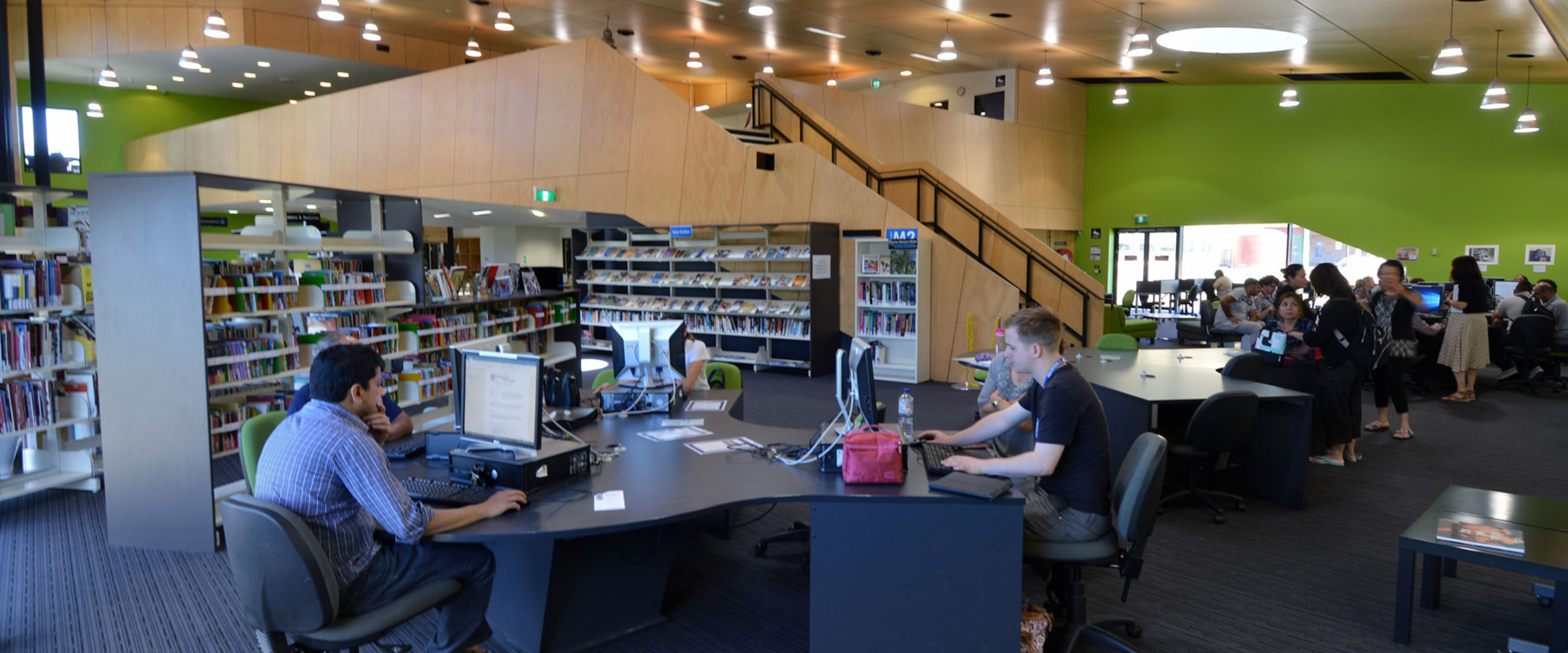Students working in the bustling Epping library
