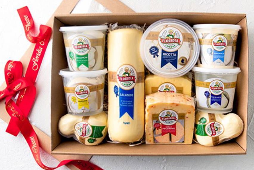 Box of assorted cheese