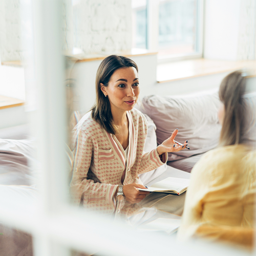 Female counsellor with patient