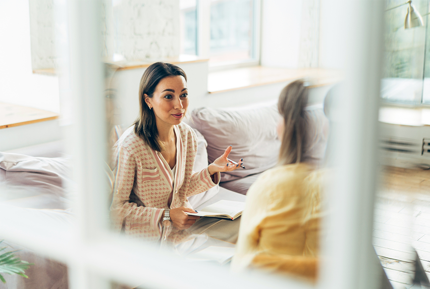 Female counsellor with patient