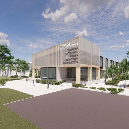 An artist's impression of the new building, showcasing modern architecture and innovative design elements.